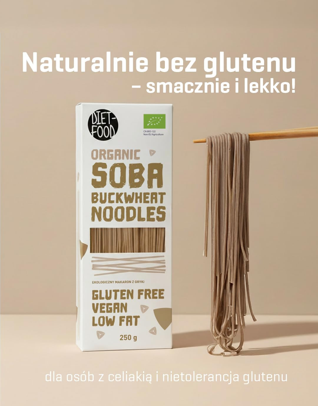 ALIMENTOS DIETÉTICOS Bio Buchweizen Soba Nudeln Lebensmittel Pasta Vegane Glutenfree Lactosefrei Sojafrei Nudeln für Vegetarier und Veganer 250 Gramm