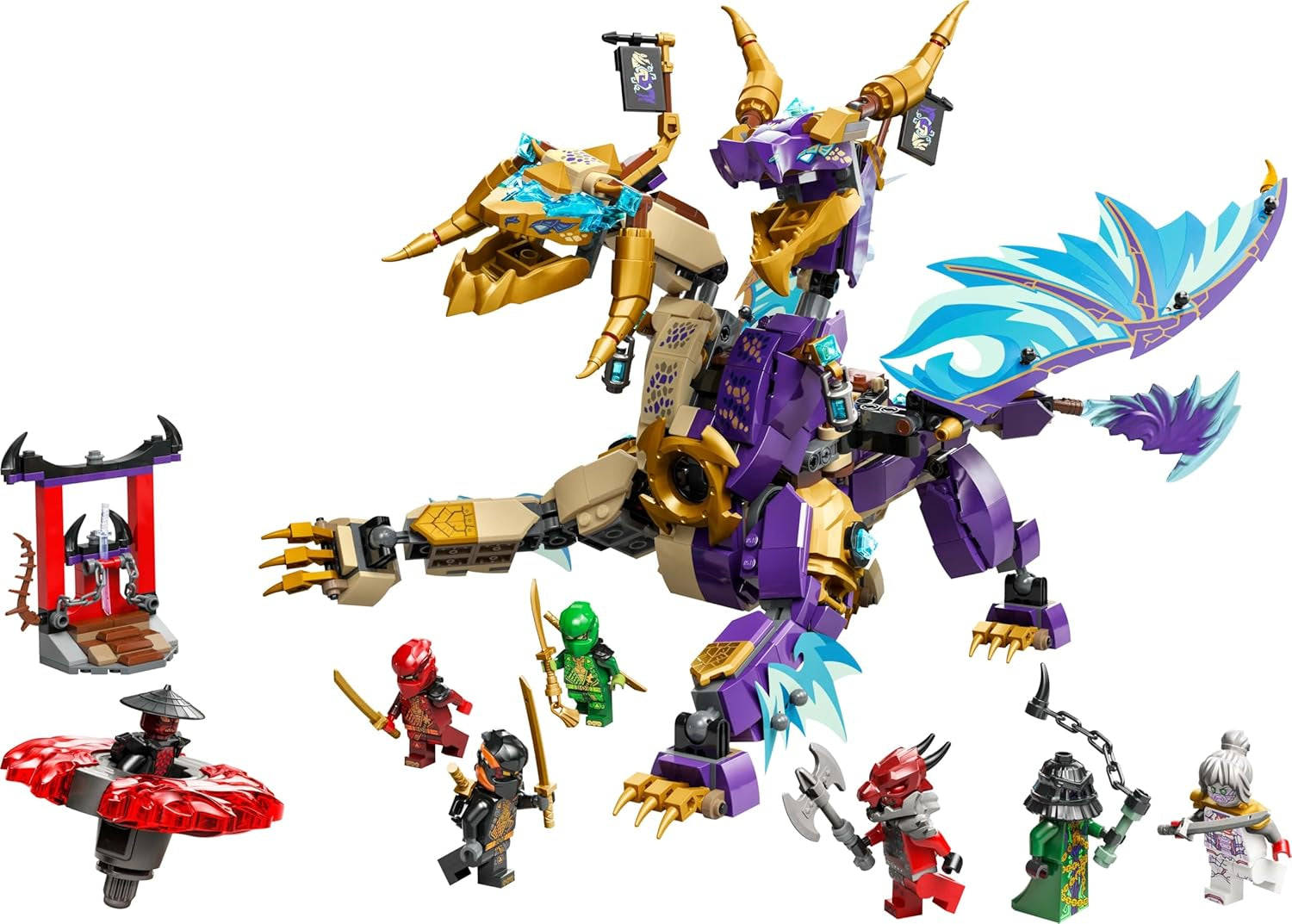 LEGO NINJAGO Dragón Arco de Luz - juguete con 8 minifiguras y una rueda de Spinjitzu - juguete de construcción ninja interactivo para niños y niñas mayores de 9 años - idea de regalo para fans 71836 Juegos de construcción Besuche den LEGO-Store