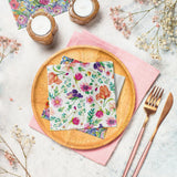 PAW - Servilletas de 3 capas (33 x 33 cm) I 20 piezas I Perfectas para cumpleaños, fiestas, bodas, comuniones y días festivos I Decoración de mesa Servilletas de papel de colores - Flores de colores Flora I Arreglo floral