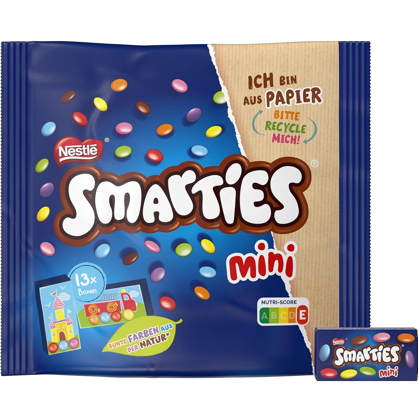 Nestlé SMARTIES Mini lentejas pequeñas envueltas individualmente con chocolate con leche, paquete de 3 (1 x 187 g)