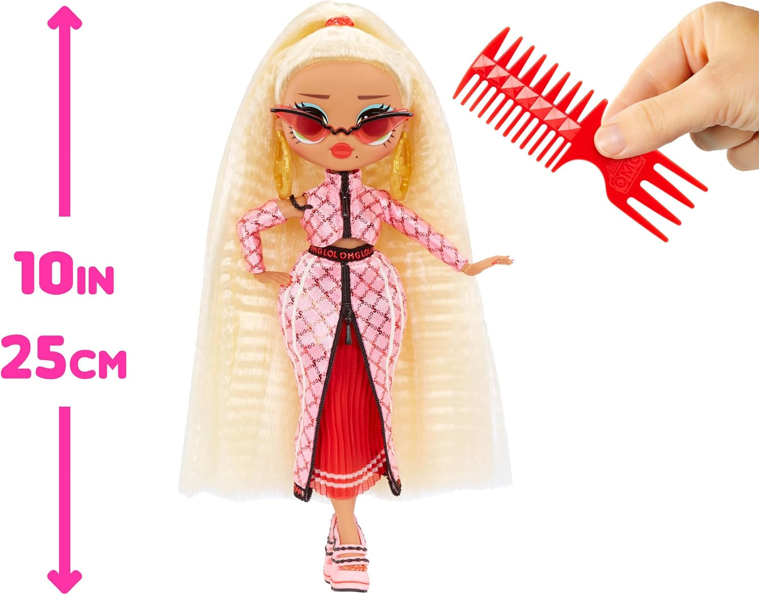 Jajaja ¡Sorpresa! Muñeca de moda OMG - Artículo de regalo - Con muchas sorpresas, incluyendo moda intercambiable y accesorios fabulosos - Ideal para niños de 4 años en adelante, rosa