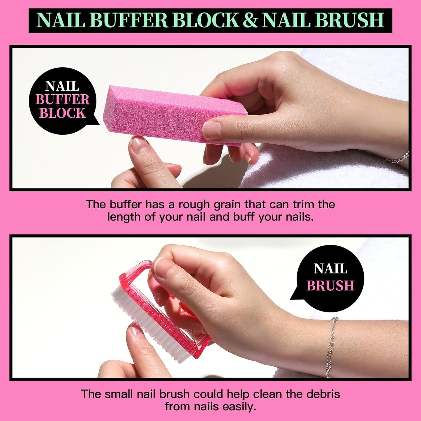FANDAMEI Set de manicura, Buffer Für Nägel, Nagelfeile 100/180, Nagelfeilen Für Gelnägel, Nagelhautschieber, Buffer Für Gelnägel, Feilen Für Gelnägel, Nagelzange, Nagelfeilen Set, Maniküre & Pedicure Set