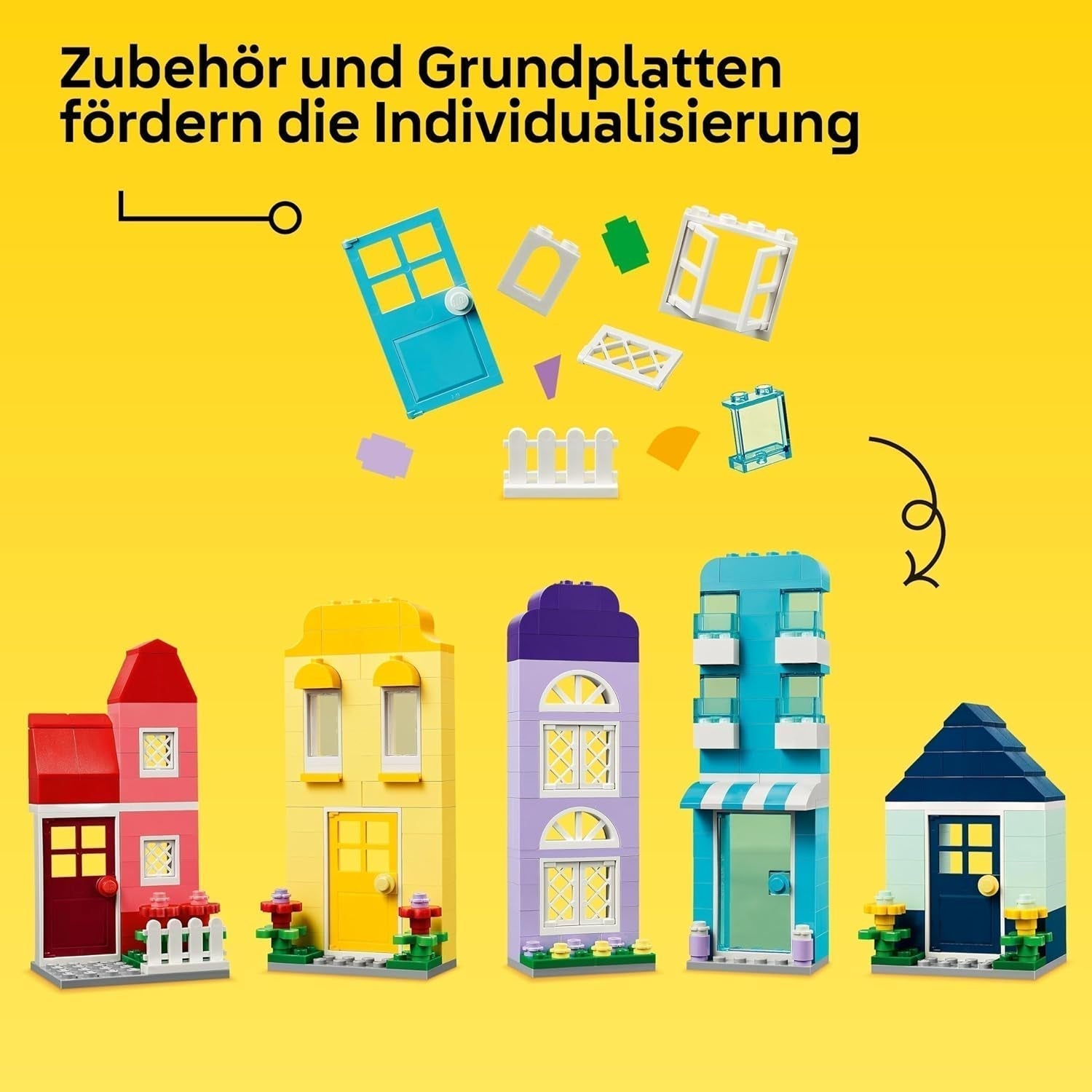 LEGO Classic Casas Creativas, Juego de Ladrillos de Construcción para Niños, Juguete de Construcción de 850 Ladrillos, Juguete de Construcción de Casas con Accesorios, Regalo para Niños y Niñas de 4 Años 11035 Juegos de Construcción Beuche den LEGO-Store