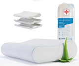 ORTHOVERSE almohada ortopédica - almohada de apoyo para el cuello, almohada para dormir, almohada, almohada viscoelástica, almohada, almohada para el dolor de cuello - ajustable en altura, funda de aloe vera, ayuda médica Almohadas ortopédicas cervicales Naty Shop 1