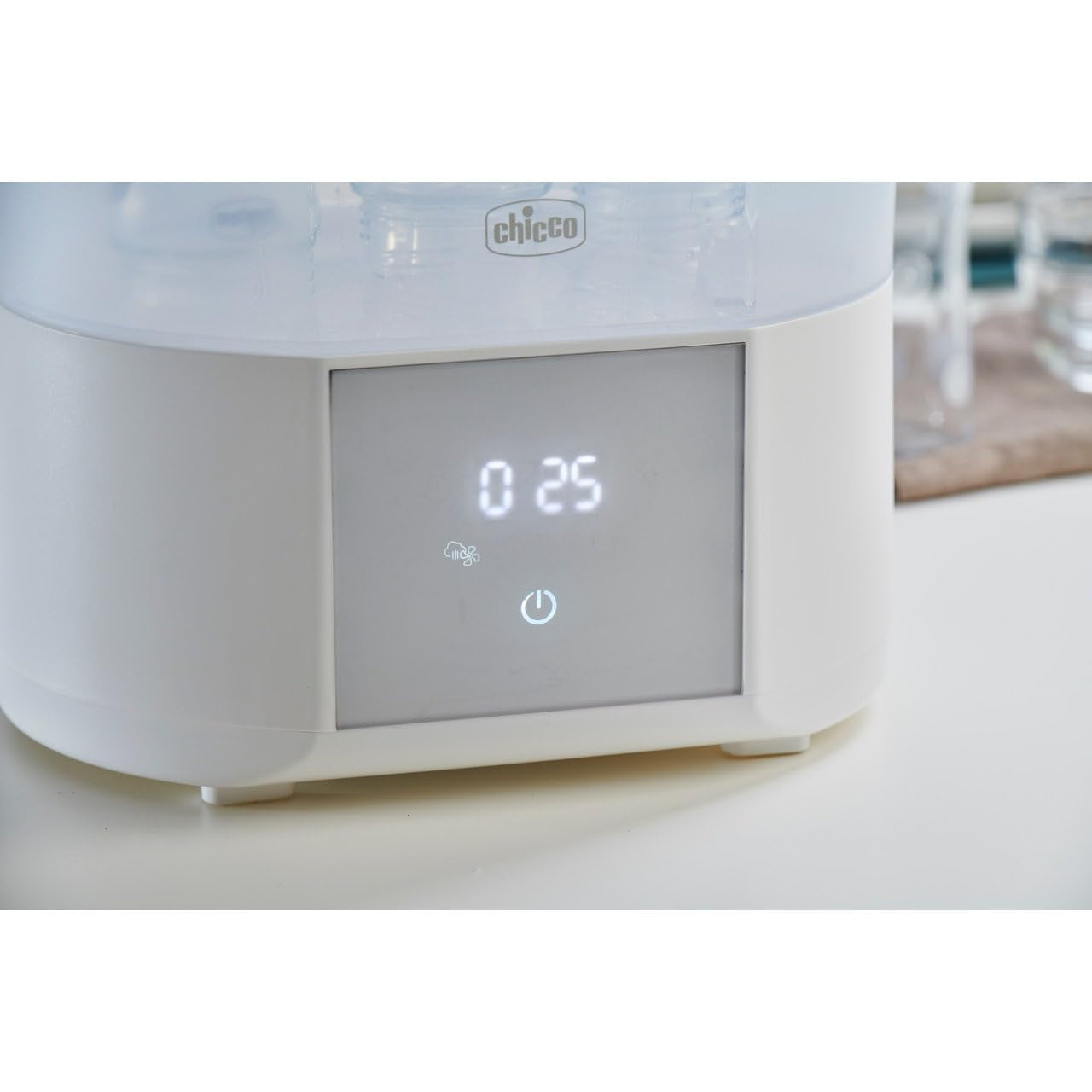 Chicco Esterilizador Modular con Función de Secado, Esterilizador de Biberones, Mordedor y Chupete con Auto-Stop, Apto para Microondas, Apto para esterilizar hasta 6 biberones de 330ml