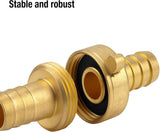 Conector de manguera de latón Gardena, 3 piezas: conector de extensión de manguera, rosca de 26,5 mm (G 3/4"), para mangueras de 13 mm (1/2") (7151-20)