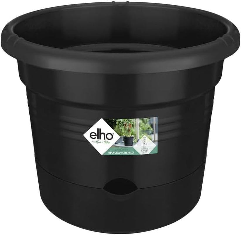 elho Green Basics Tomato pots 33 - Macetas para cultivo y cosecha en exterior - Ø 33,5 x Alt. 26,0 cm - Negro/Negro vivo