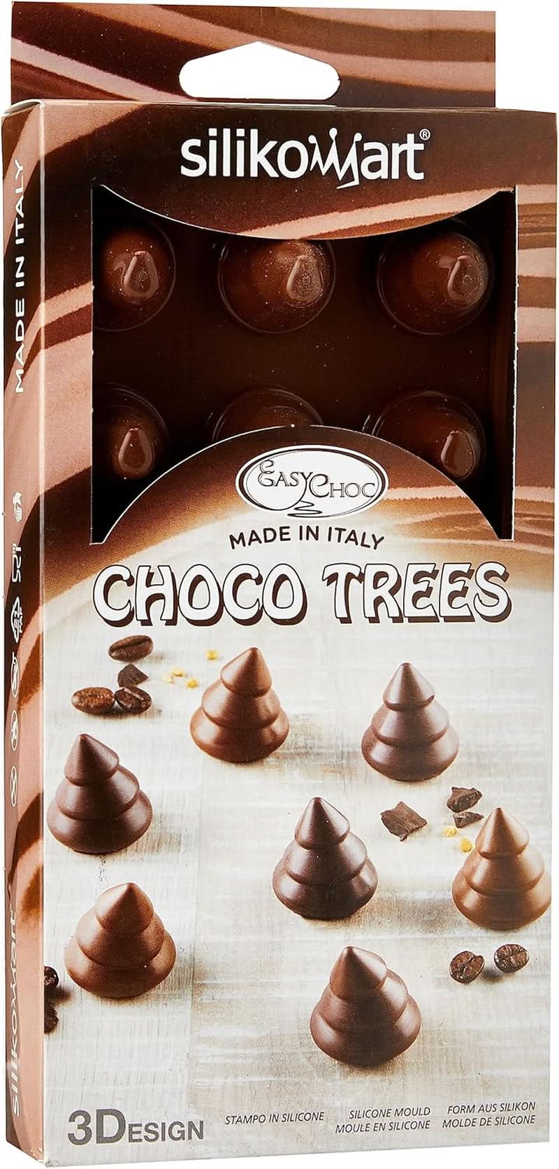 Silikomart 199384, Molde Chocolate 3D Cocina Llama Naty Shop Choco Arboles