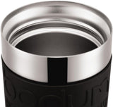 Bodum K11067-01 Cafetera Travel Press de acero inoxidable negra con tapa de repuesto 350ml