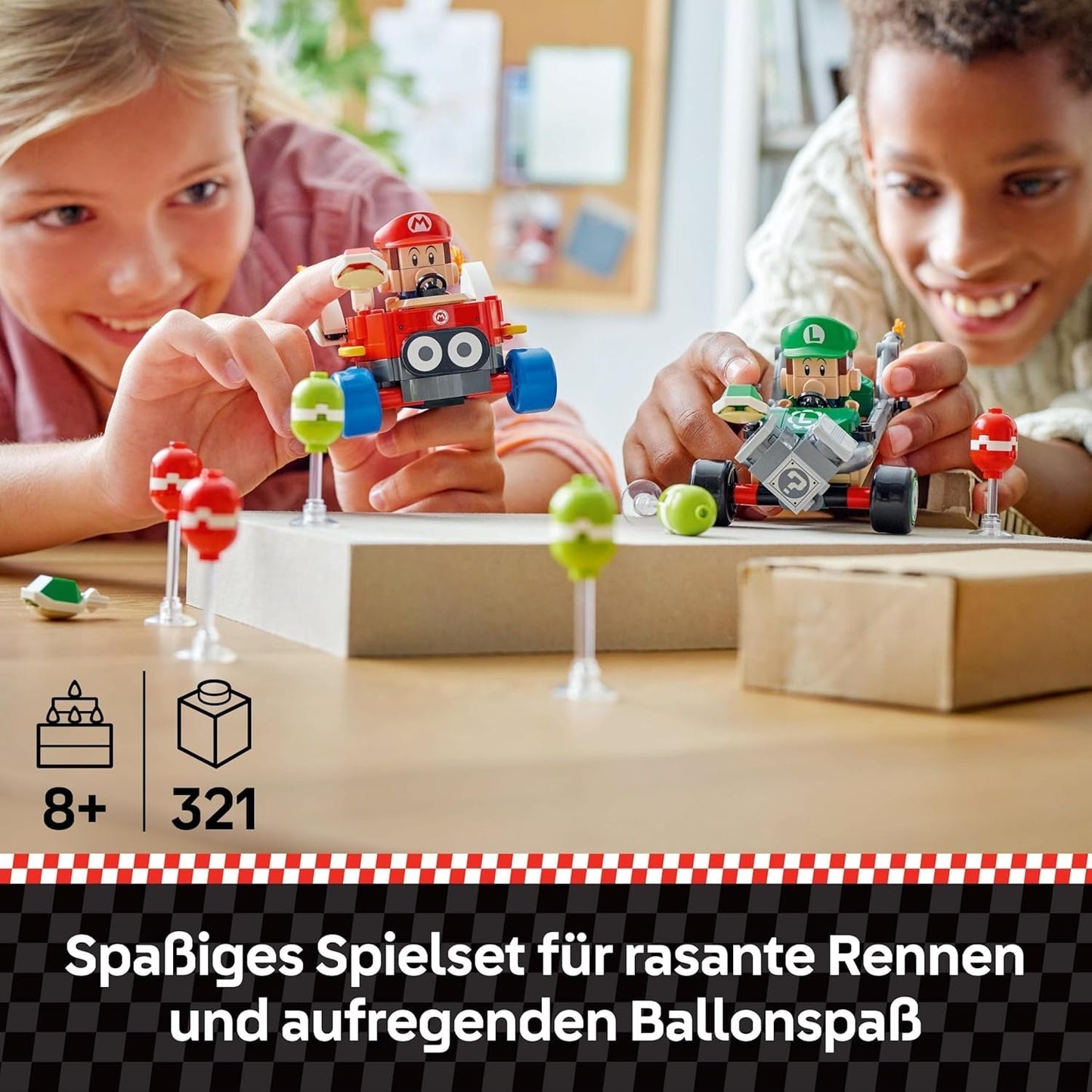 LEGO Mario Kart - Bebé Mario vs. Baby Luigi Figuras coleccionables de Nintendo 2 Speedmen para construir, juguete para regalo para niños, niñas y jugadores a partir de 8 años Juguete de aventuras 72034 Juegos de construcción Besuche den LEGO-Store
