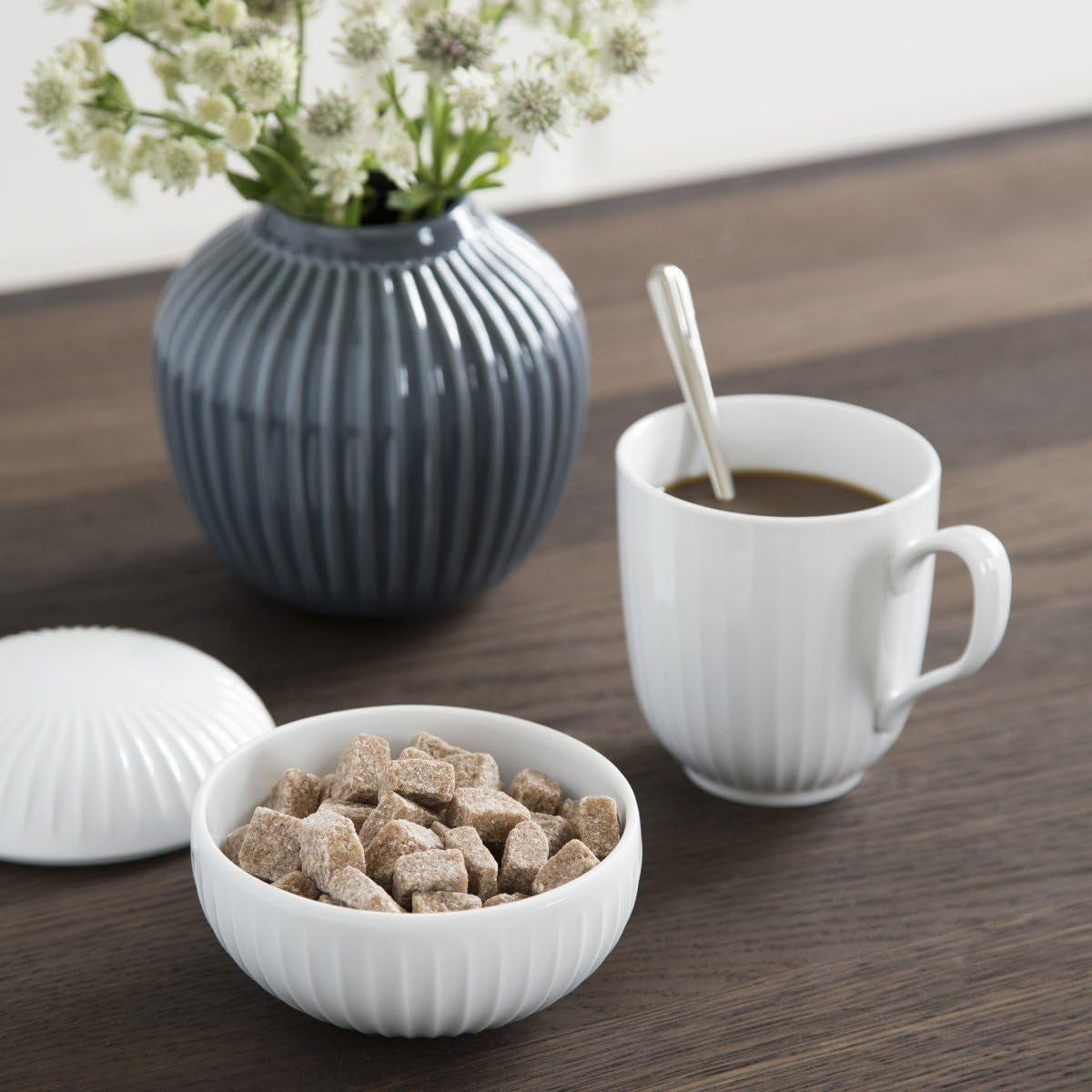Kähler Bonbonniere Ø12 cm Hammershøi Decoración Diseño danés, blanco Cajas para guardar alimentos Naty Shop