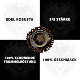 Black Dragon Espresso 100% Robusta - Café en grano tostado extra fuerte - Café muy fuerte y con mucho cuerpo y alto contenido en cafeína - Espresso muy fuerte