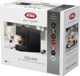 Cafetera espresso con cápsulas K-FEE SQUARE para café, té y cacao | Café expreso compacto | Calentamiento rápido | Depósito de agua de 0,8 litros | 19 barras | negro piano