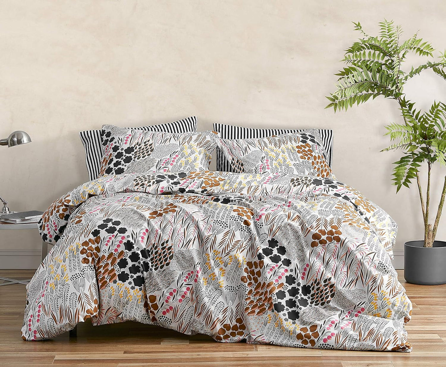 MARIMEKKO Juego de ropa de cama tamaño queen, ropa de cama de percal de algodón con fundas de almohada a juego, decoración del hogar durante todo el año (Pieni Letto, multicolor, cama tamaño queen) Edredones y edredones Naty Shop Regina