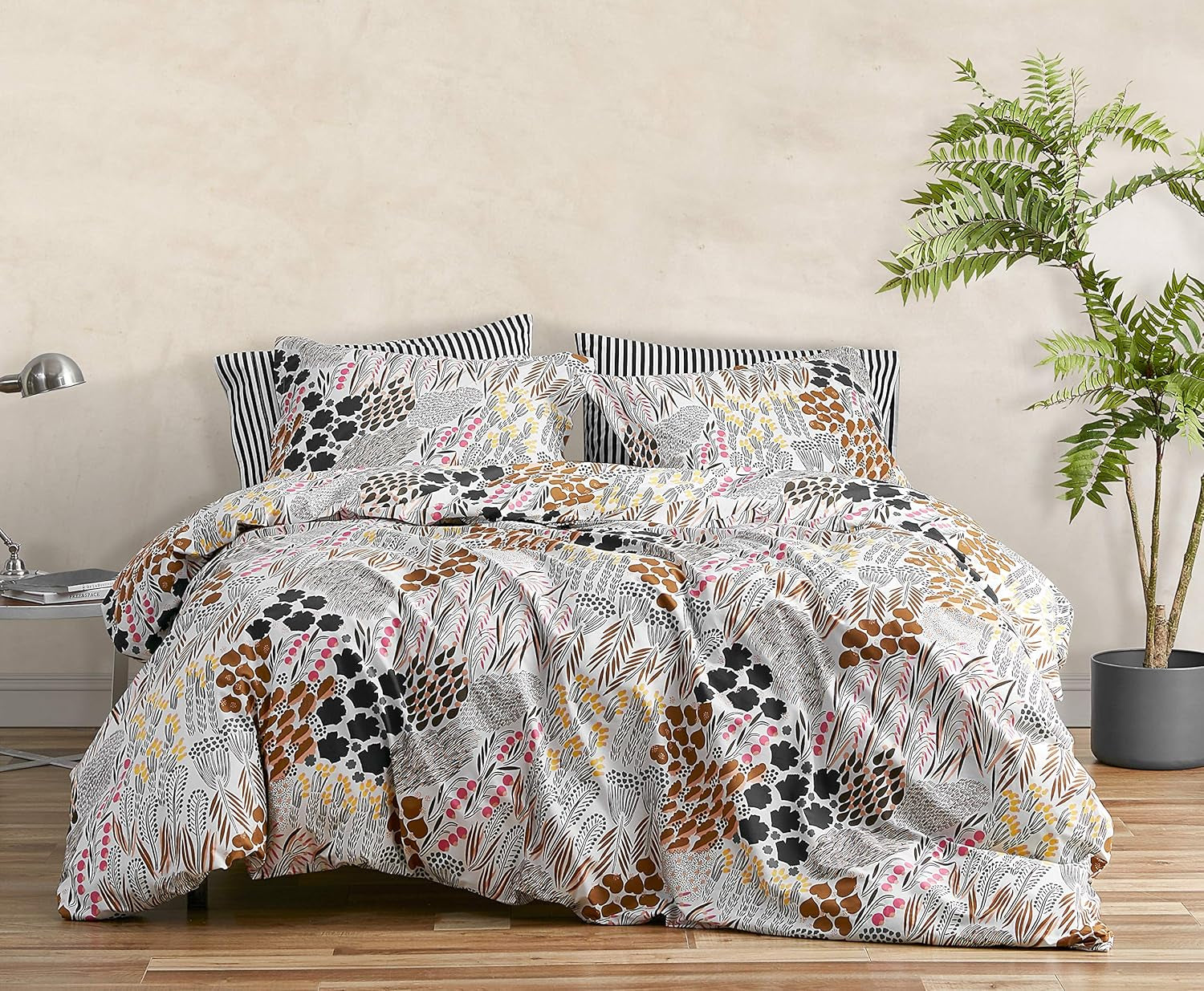 MARIMEKKO Juego de ropa de cama tamaño queen, ropa de cama de percal de algodón con fundas de almohada a juego, decoración del hogar durante todo el año (Pieni Letto, multicolor, cama tamaño queen) Edredones y edredones Naty Shop Regina