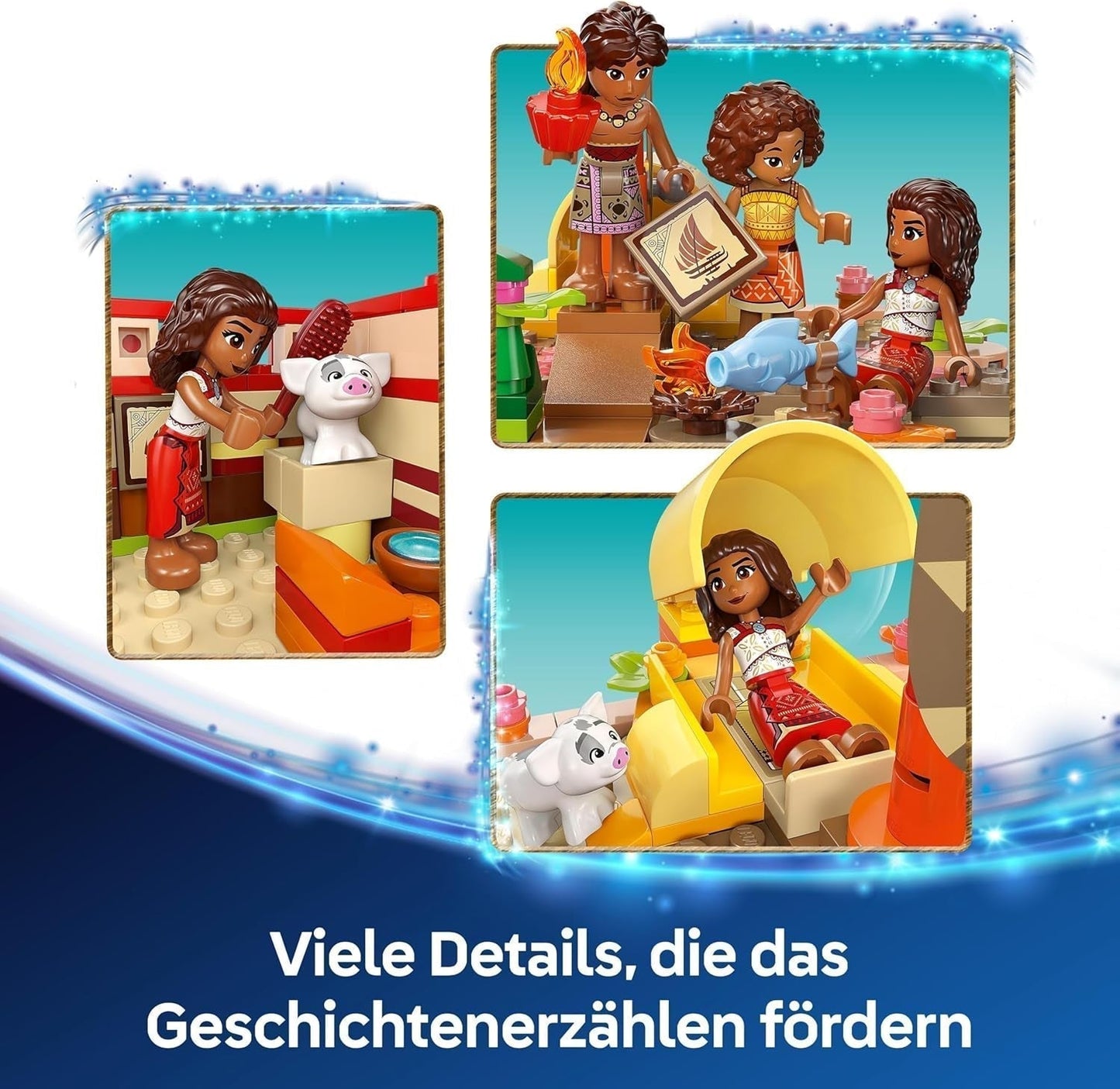 LEGO Ç€ Disney Moana 2: Balsa de aventuras de Moana - Barco de juguete con velas, cubierta extraíble, fogata y 3 minimuñecas, incluidas Loto y Moni - Regalo para niñas mayores de 6 años y fans - 43270 Juegos de construcción Beuche den LEGO-Store