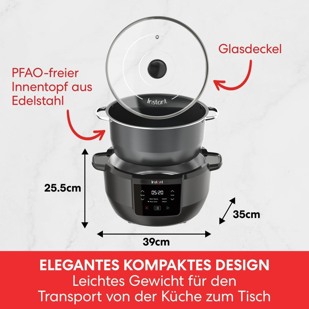 Olla de cocción lenta Instant Pot Superior, Multicocción de 7,1 L, 4 funciones de cocción, Olla de cocción lenta de 800 W Naty Shop