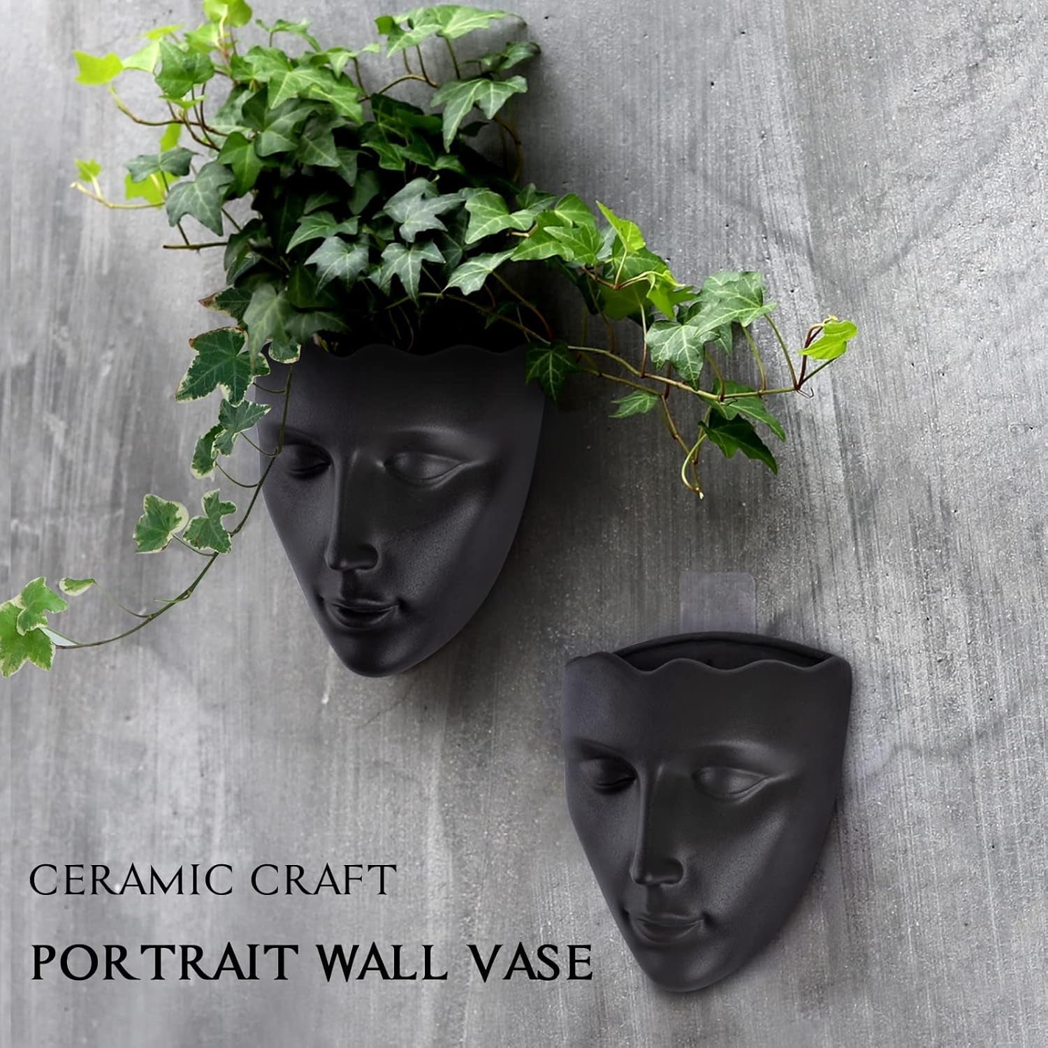 Notakia Macetero facetado de pared para interior y exterior con drenaje para suculentas, cactus y plantas pequeñas, decoración única del hogar, regalo para amigos y familiares