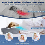 SAHEYER almohada ortopédica almohada para el cuello almohada para la cabeza, almohada ergonómica para el cuello almohada para dormir de lado 60 X 40 X 13/11 cm almohada viscoelástica para dormir de lado, espalda y estómago Almohadas ortopédicas cervicales Naty Shop