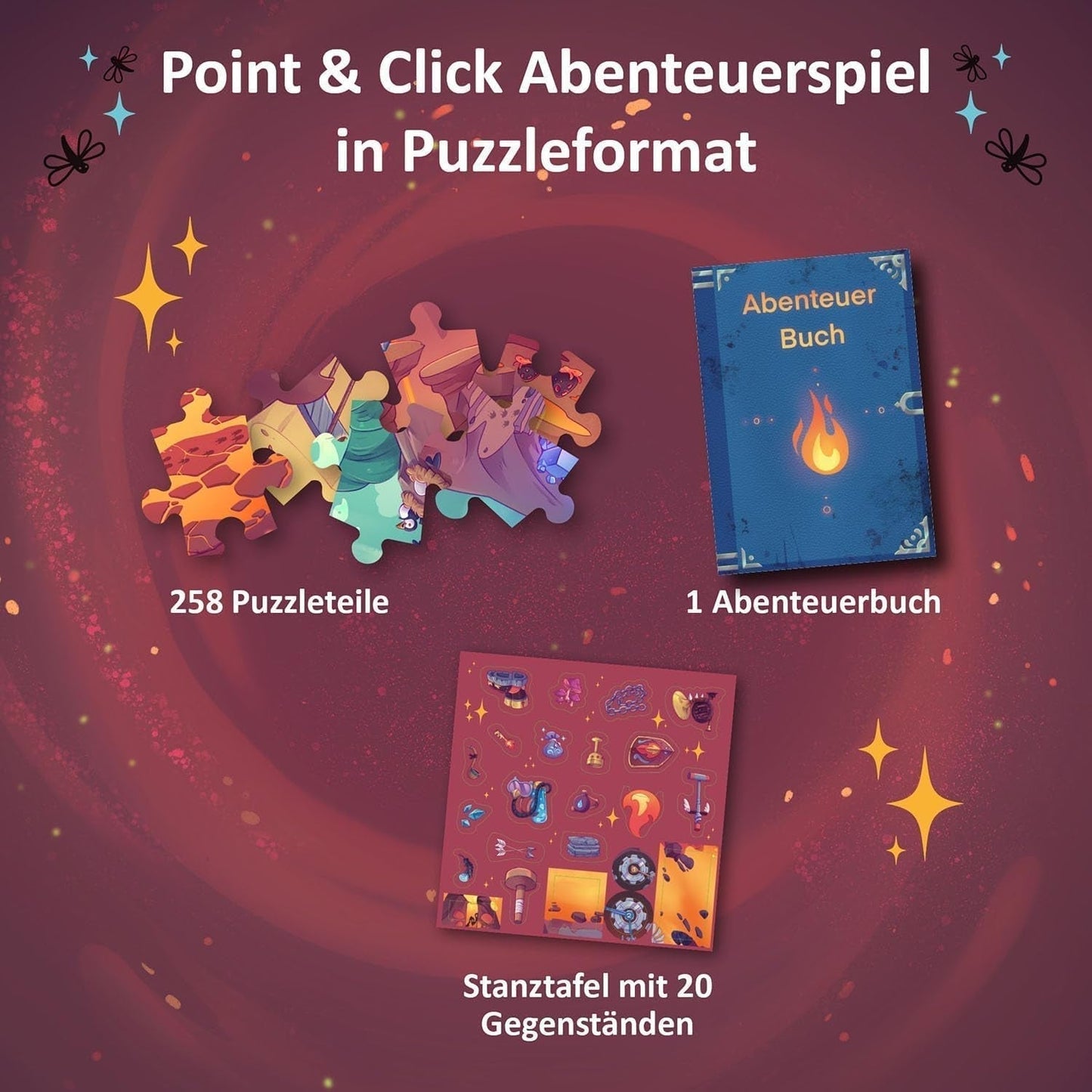 KOSMOS 684853 Den Tiefen Des Vulkans Puzzle de Aventuras, 258 Piezas, Puzzle de Aventura Interactivo para Niños 8+, Descubre una Historia de Aventura con Cada Pieza del Puzzle Puzzle Naty Shop