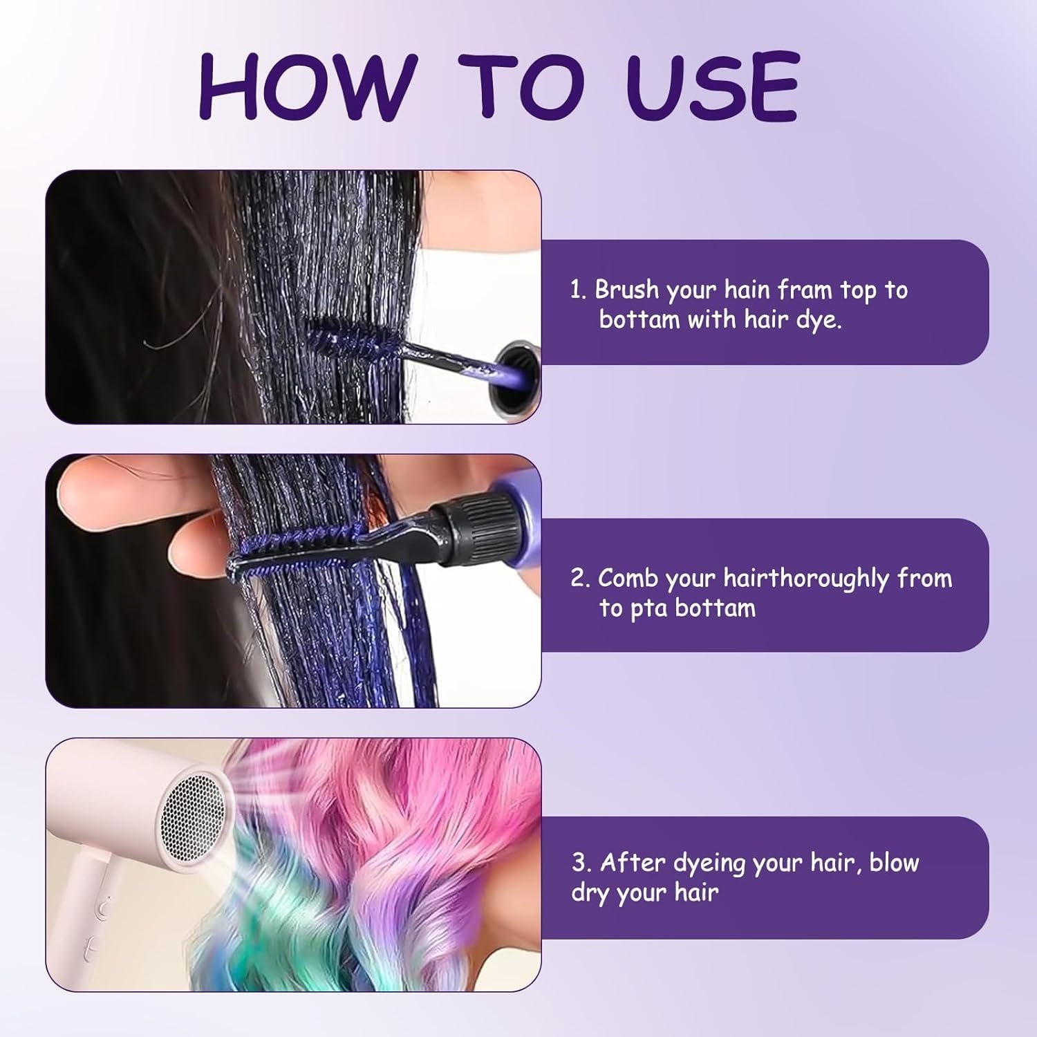 5 colores tinte temporal para el cabello cera para el cabello coloreada máscara para el cabello tinte temporal para el cabello máscara para niñas y mujeres tinte para el cabello lavable tiza adecuada para cumpleaños, cosplay, bricolaje, tinte para el cabello de Halloween Naty Shop