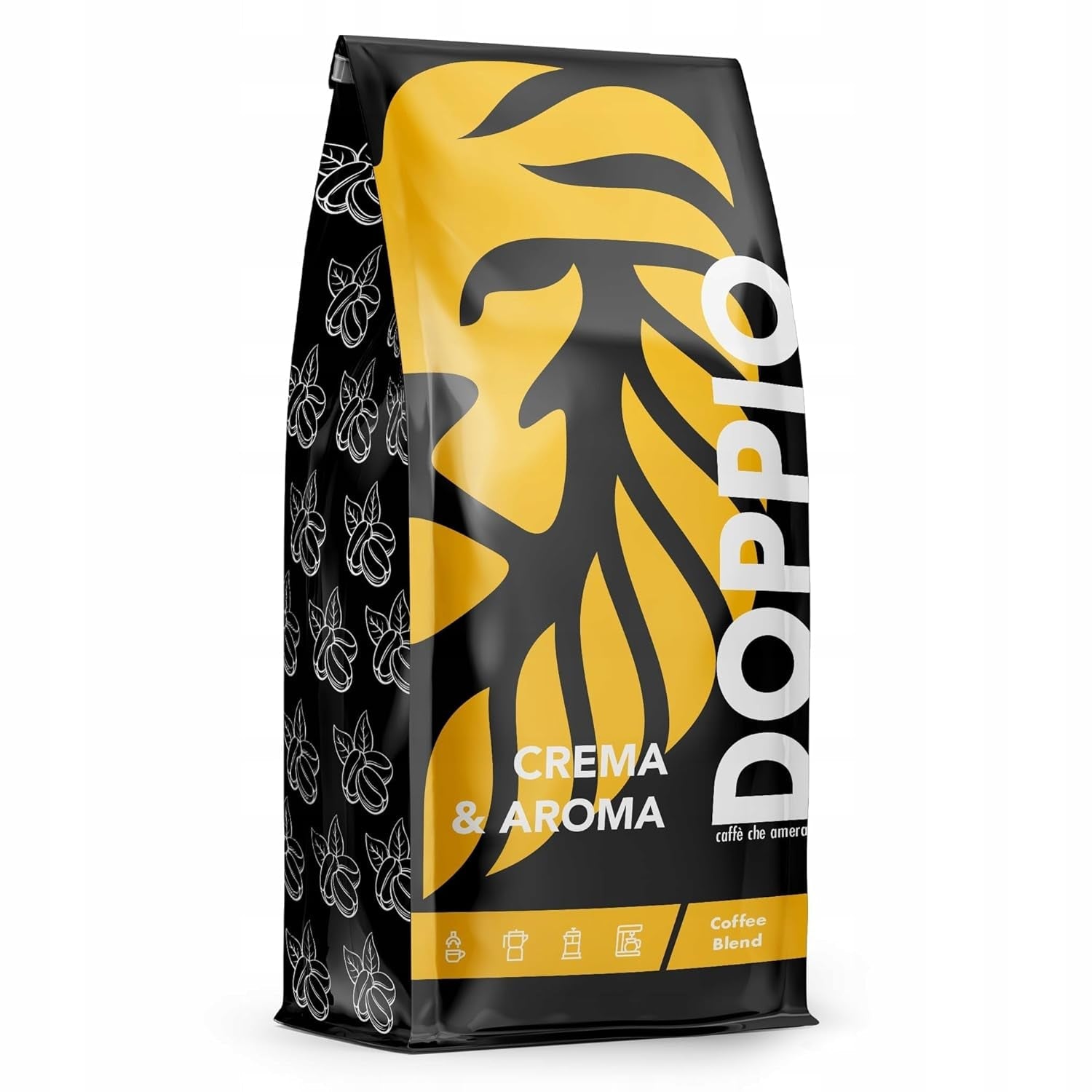Doppio Crema y Sabor 1KG | Granos de café 80% Arábica y 20% Robusta | con notas de cacao, nueces y caramelo | Tostado fresco y medio, baja acidez | para café expreso | Café Orca Azul