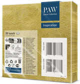 PAW - Servilletas 3 Capas (33 X 33 Cm) I 20 Piezas I Perfectas para Cumpleaños, Fiestas, Bodas, Comuniones y Festivos I Servilletas de Papel de Colores - Ocasiones Especiales, Adornos I Inspiración Clásica (Oro)