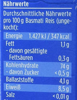Davert arroz basmati orgánico en bolsas para cocinar, 2 bolsas, 250 g