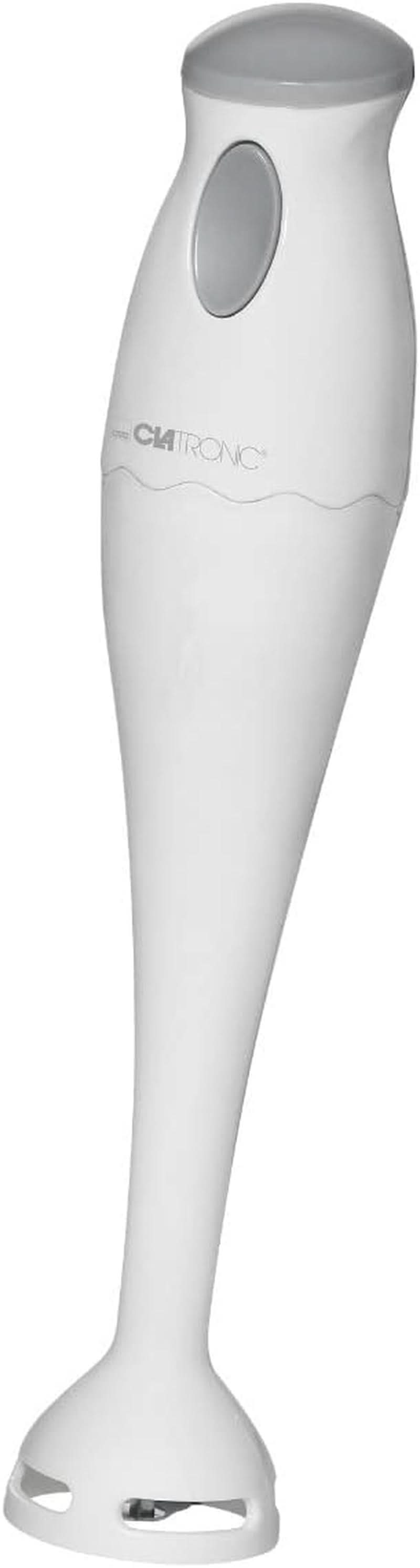 Clatronic Stabmixer/Pürierstab/Blender/Stab-Mixer/Stick/Mixstab SM 3577; Edelstahl-Schlagmesser; Para batidos, kürbispüree, babybrei, batidos; Mit Mixbehälter (500 Ml); 180 vatios; Cocina Rosa Naty Shop Weiß