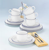 Servicio de café Seltmann Weiden de 18 piezas | Serie compacta, borde azul | El juego incluye 6 platos de desayuno, 6 tazas de café y 6 platillos, azul.