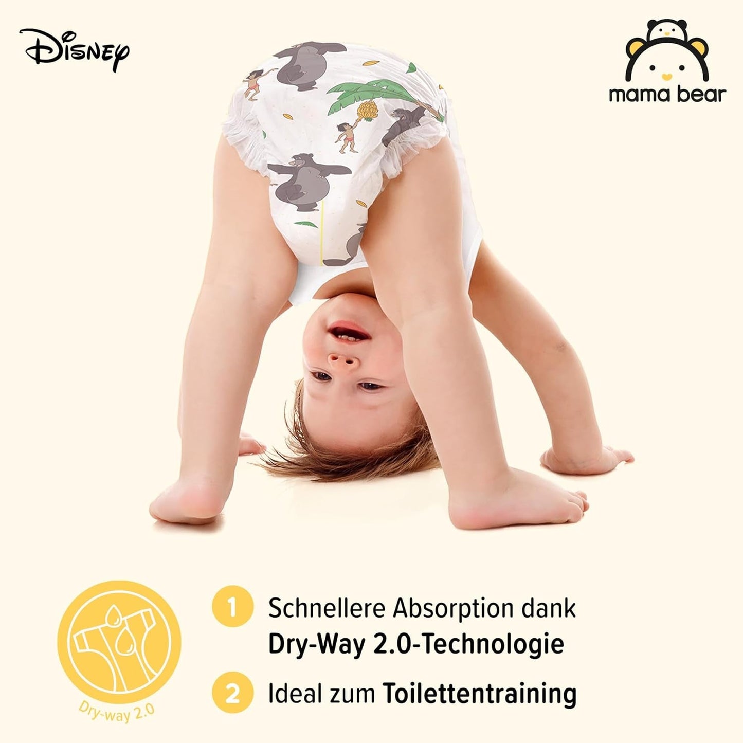 Marca Amazon: Mama Bear Disney Talla 6 (15+ kg) - Paquete mensual, Blanco, 120 piezas (2 paquetes de 60)