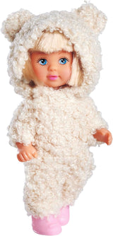 Simba Evi Love Cute Teddy, Spielpuppe in süßem Teddy Onesie, 12cm, ab 3 Jahren