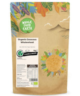 Cuscús ecológico Wholefood Earth – 1kg | Crudo | Sin OGM | Vegano | Rico en fibra | Certificado orgánico