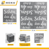 Servilletas de cóctel HEKU 'Schön Dass Du Da Bist', 3 capas, 25X25Cm, 150 piezas I Diseño elegante I Ideal para celebraciones I Prácticamente embalado