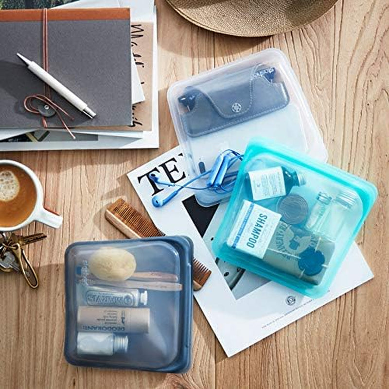 Bolsa Stasher Bolsa reutilizable de silicona premium para alimentos Bolsa para sándwiches Transparente Durable Horno Lavavajillas Congelador Bolsa de almuerzo ecológica A prueba de fugas 828 ml Cajas de almacenamiento de alimentos Naty Shop