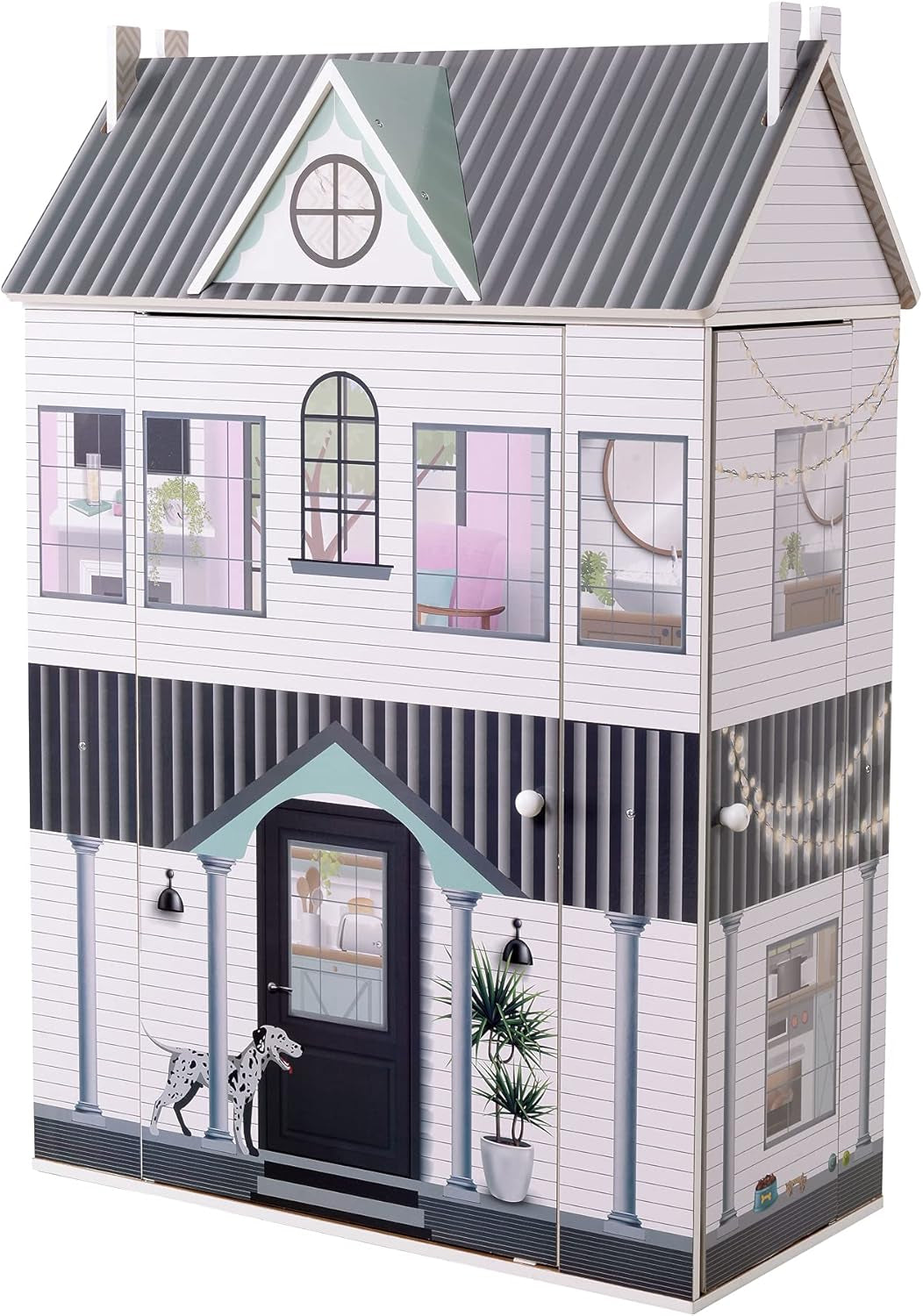 Olivia'S Little World Dreamland Farmhouse Casa de muñecas de madera interactiva para niños 3 niveles con 13 accesorios para muebles de muñecas Blanco TD-13632A Casas de muñecas Naty Shop Título predeterminado