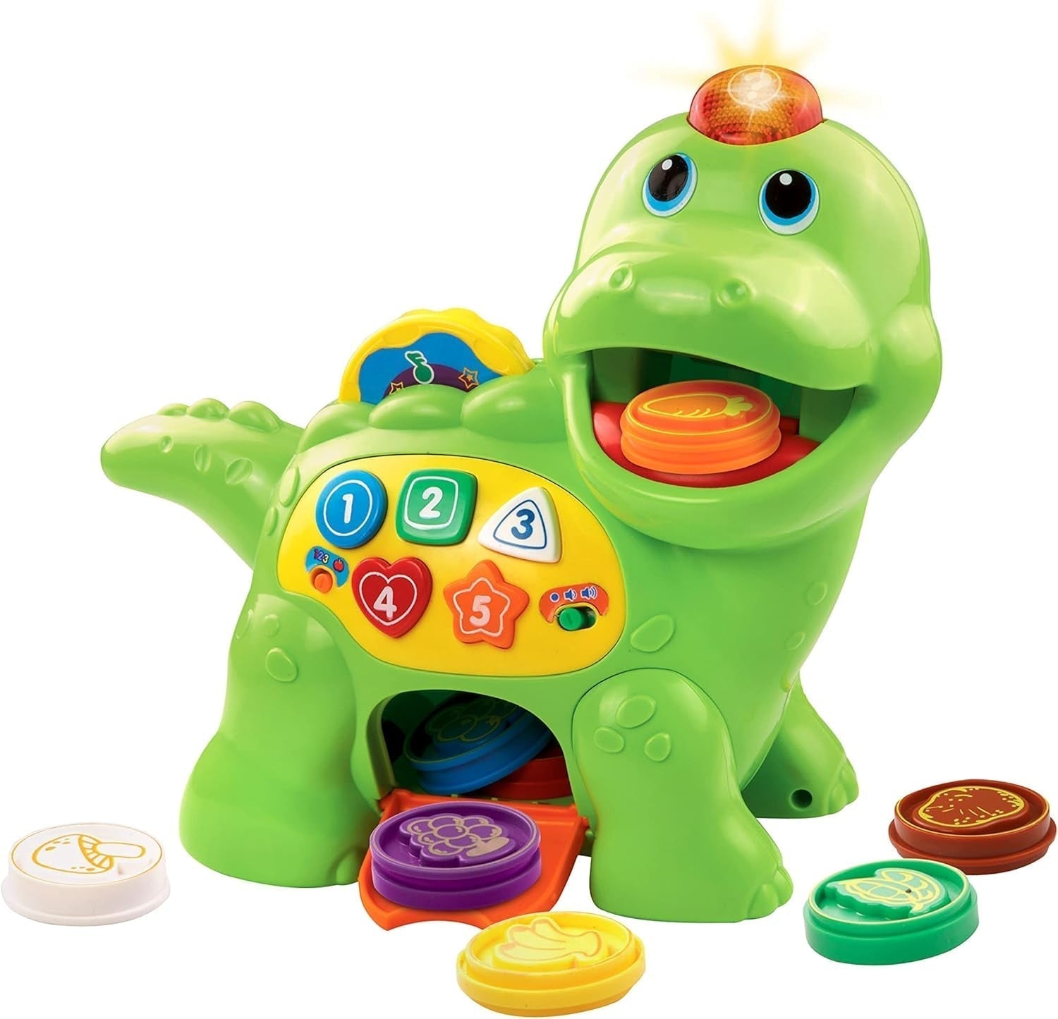 Vtech Baby Feed Me Dino - Alimentando y Aprendiendo Dinosaurio Parlante con Canciones, Botones y Juego de Preguntas - Para Bebés de 12 a 36 Meses Juguetes Naty Shop Single
