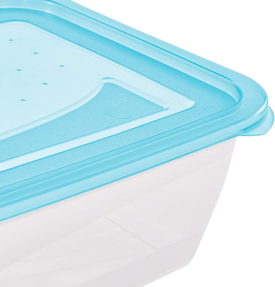 Kekeeper set de 3 tarros de conservación de alimentos, 3 x 1,25 l, 20,5 x 15,5 x 6,5 cm, Fredo Fresh, azul transparente Cajas de conservación de alimentos Naty Shop