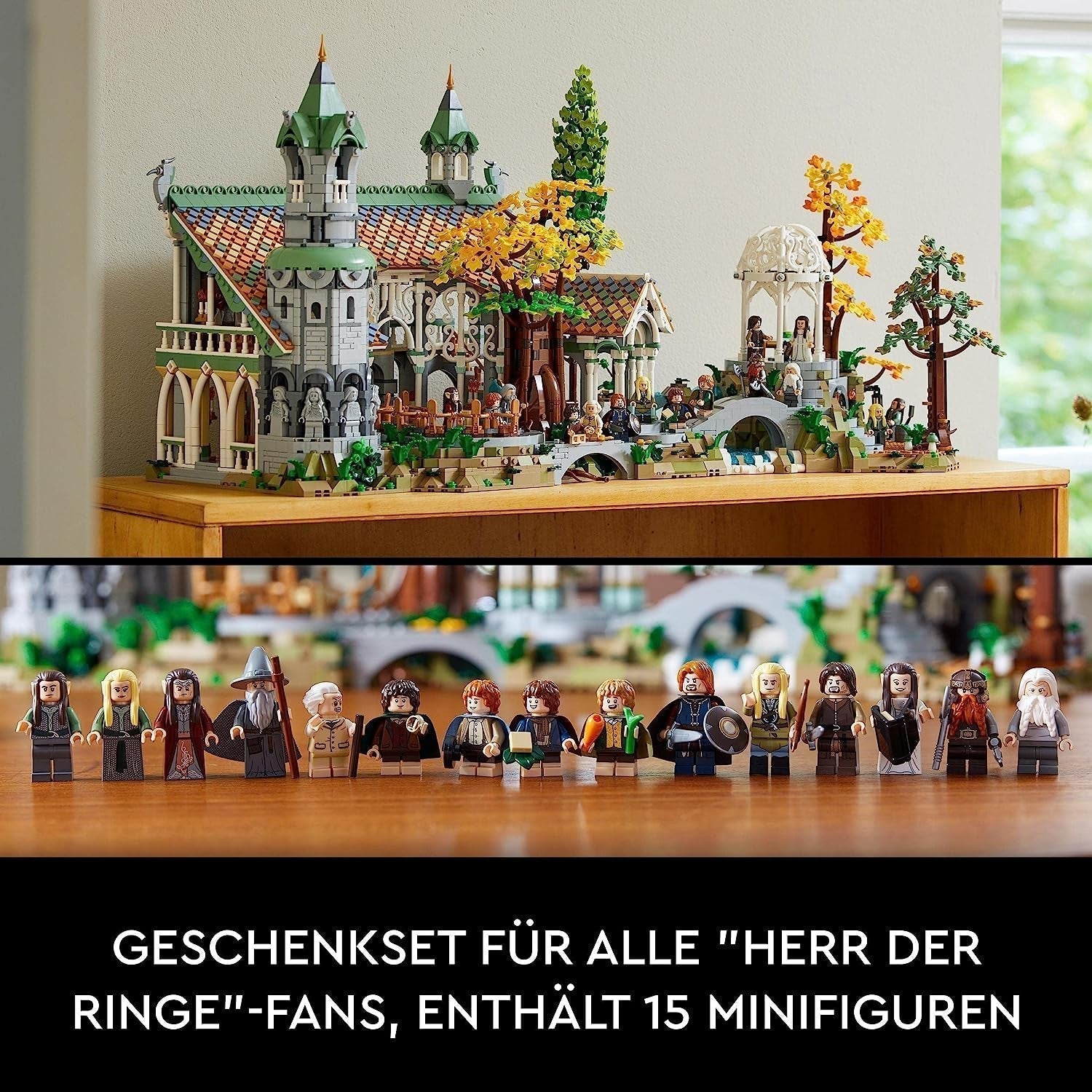 LEGO Icons El Señor de los Anillos: Rivendell - Set de colección y exhibición para adultos con 15 minifiguras únicas, incluidas Gandalf, Legolas, Aragorn y Frodo, exclusivamente en Amazon - 10316 Juegos de construcción Besuche den LEGO-Store