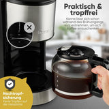Cafetera espresso con filtro Clatronic® | para 12-14 tazas | Cafetera espresso con filtro | Caja de acero inoxidable | Antigoteo | Café expreso | Cafetera espresso con filtro | 800W | KA 3808