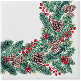PAW - Servilletas Airlaid (40 X 40 Cm) I 50 Piezas I Perfectas para Navidad, Invierno, Vacaciones I Decoración de Mesa de Nochebuena I Servilletas Airlaid de Tela Ramas de Invierno I Ramas de Invierno