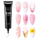 Makartt 3D Nail Art Gel - Gel de pegamento de diamantes de imitación 15G para llaveros de uñas, gel multifuncional para escultura de uñas para diseño de uñas DIY, escultura de uñas modelado de uñas en casa (transparente)