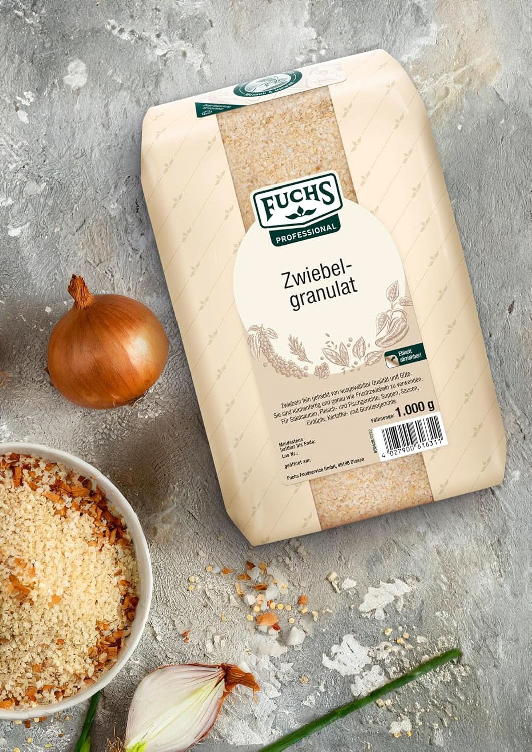 Fuchs Professional cebolla granulada, 1 Kg Especias Naty Shop
