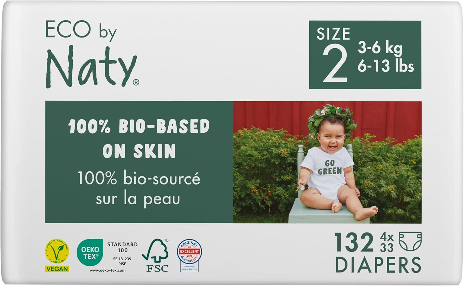 Pañales Eco Eco by Naty Baby Eco Pañales: pañales orgánicos de primera calidad, ecológicos, elaborados con materiales de origen vegetal, ideales para la piel sensible del bebé (tamaño 5 - 80 piezas)