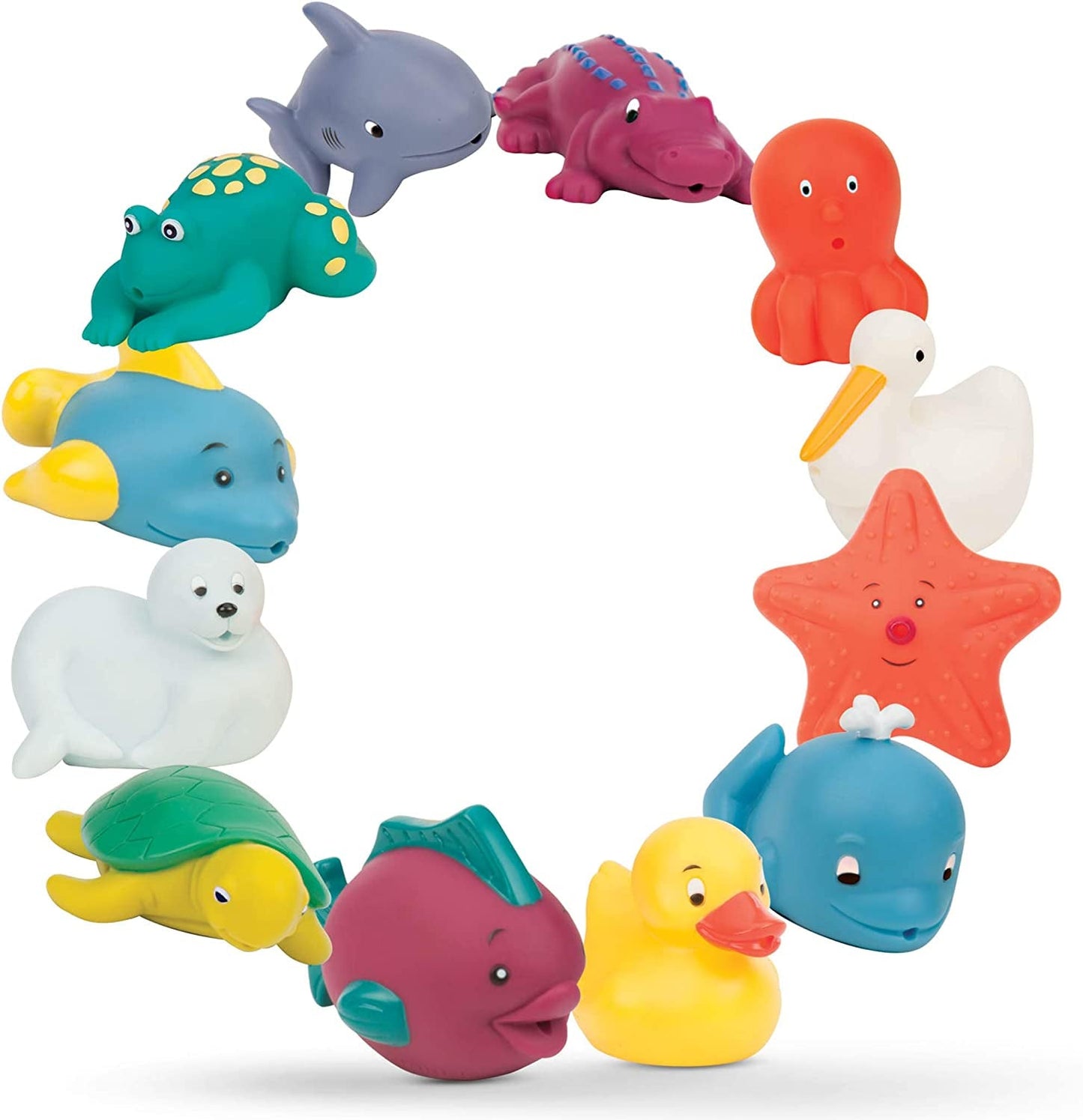 Battat Juguete de Baño de 12 Piezas Juguete de Baño para Bebé Animales Acuáticos - Compañeros de Baño durante 10 Meses - Juguete de Baño Pato y Más Bebe Naty Shop Toys Default Title