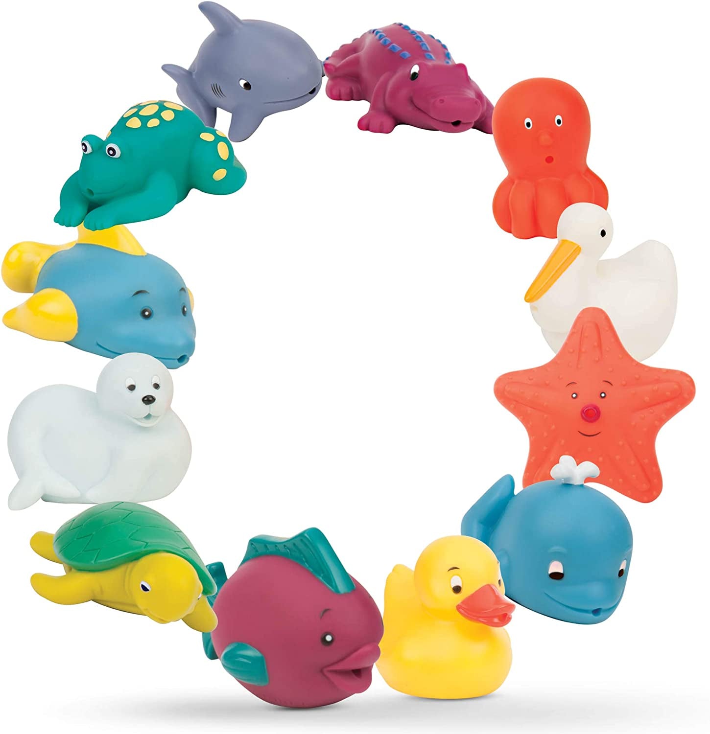 Battat Juguete de Baño de 12 Piezas Juguete de Baño para Bebé Animales Acuáticos - Compañeros de Baño durante 10 Meses - Juguete de Baño Pato y Más Bebe Naty Shop Toys Default Title
