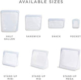 Bolsa Stasher Bolsa reutilizable de silicona premium para alimentos Bolsa para sándwiches Transparente Durable Horno Lavavajillas Congelador Bolsa de almuerzo ecológica A prueba de fugas 828 ml Cajas de almacenamiento de alimentos Naty Shop