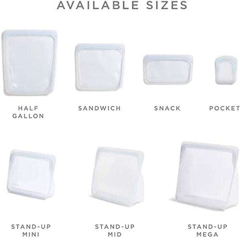Bolsa Stasher Bolsa reutilizable de silicona premium para alimentos Bolsa para sándwiches Transparente Durable Horno Lavavajillas Congelador Bolsa de almuerzo ecológica A prueba de fugas 828 ml Cajas de almacenamiento de alimentos Naty Shop