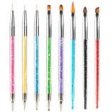 8 Stück Nagel Pinsel, Nagelkunstpinsel Pinsel Set, Pinsel Für Nägel Mit Doppelkopf Nail Art Pinsel Set Punteador y pincel de gel para uñas Präzise Pinsel Für Nageldesign Und Verzierungen