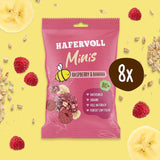 HAFERVOLL Minis Colza y Plátano 8x 65g - Certificado orgánico, con miel, sin azúcar añadido, perfecto para compartir